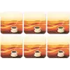 Koffie - Landschap - Oranje - Koffiebonen onderzetter kurk middel -zkaufland3dotto