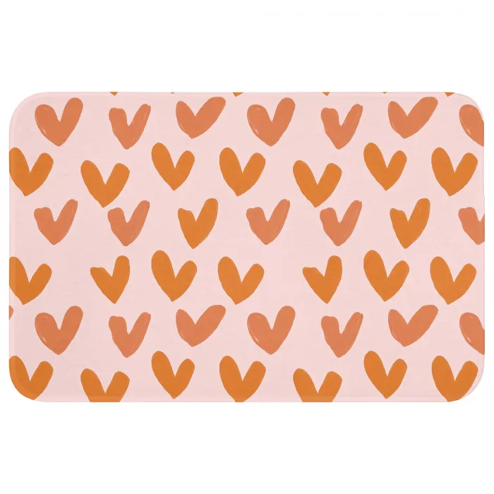 Hartjes - Getekend - Oranje Badmat klein 997 -3d