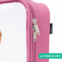 Bruin konijntje met roze bellen Kinderkoffer - Roze klein -rits_FR