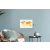 Wereldkaart - Oranje - Kleurrijk Muursticker klein -plant
