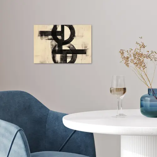 Cirkels - Balken - Zwart - Abstract poster papier klein -sfeer3