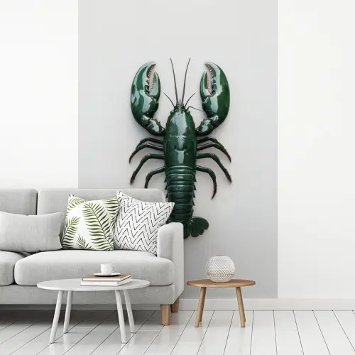 Kreeft - Glossier - Groen - Wit fotobehang vinyl groot -woonkamer