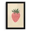 Aardbei - Minimalistisch - Rood - Fruit fotolijst zwart zonder passe partout klein -3d