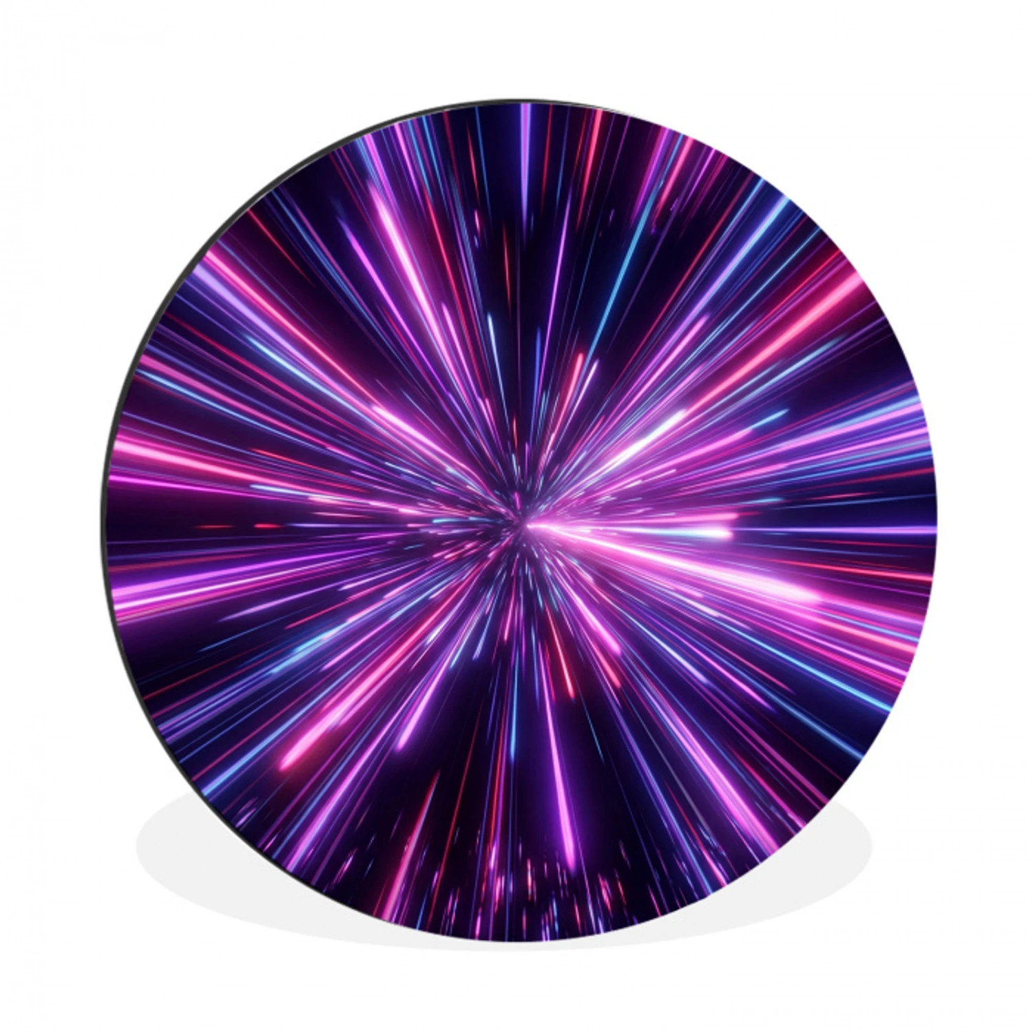 Lichtsnelheid - Ruimte - Roze - Paars Wandcirkel aluminium klein -3d