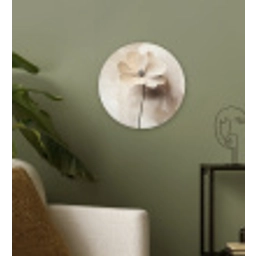 Bloem - Beige - Verf - Schaduw Wandcirkel kunststof plaat 5mm dik klein -sfeer3