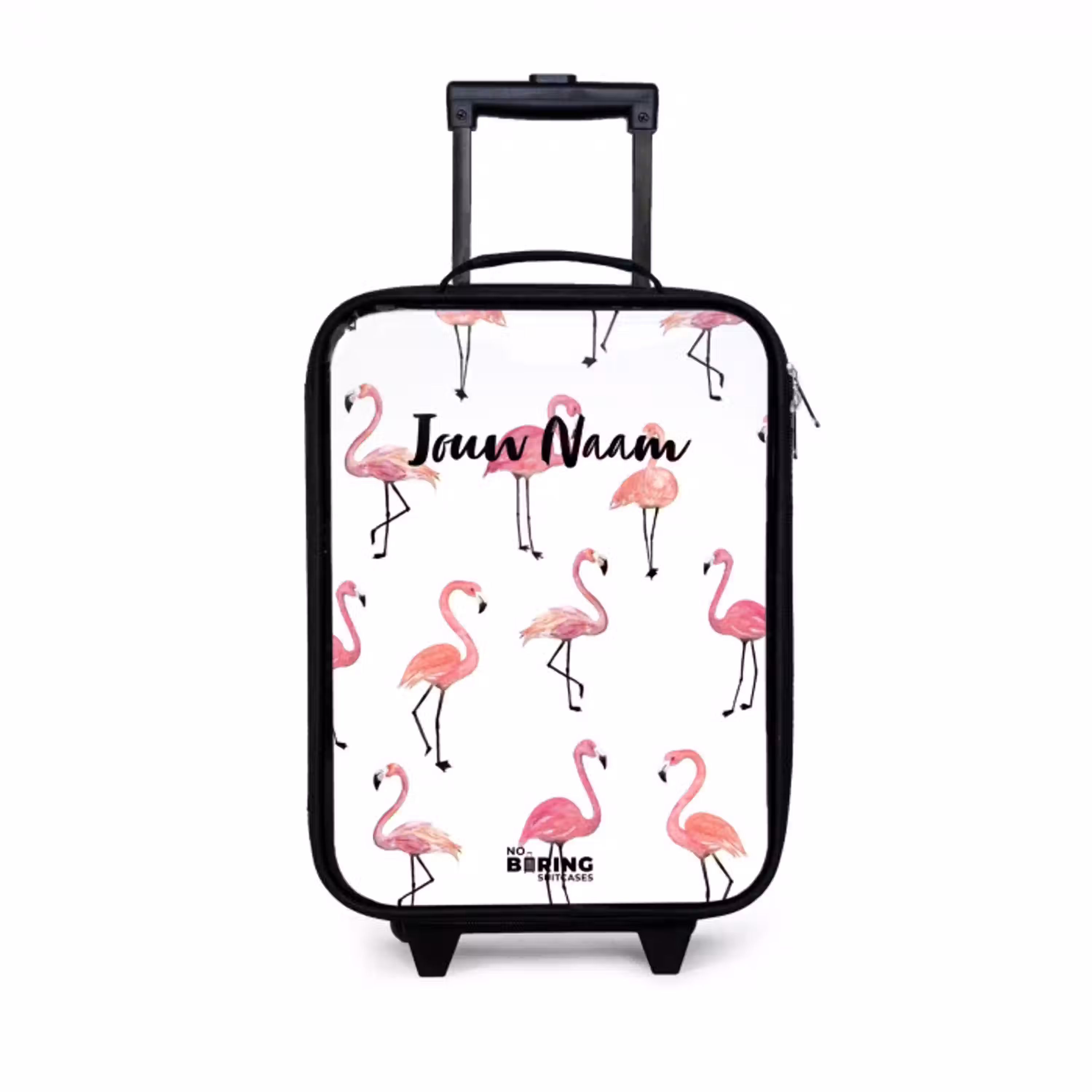 Flamingo feestje Kinderkoffer - Zwart klein -3d