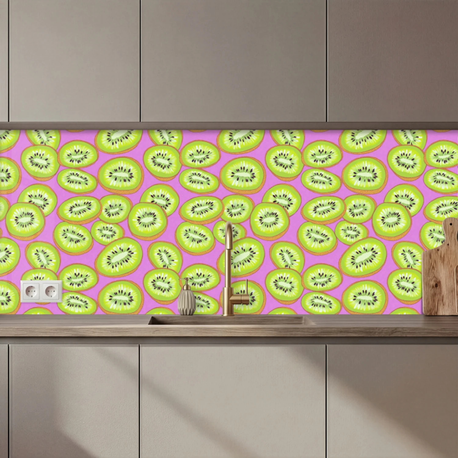 Kiwi - Speels - Groen keuken achterwand 2 middel 871 zz_3dshopping