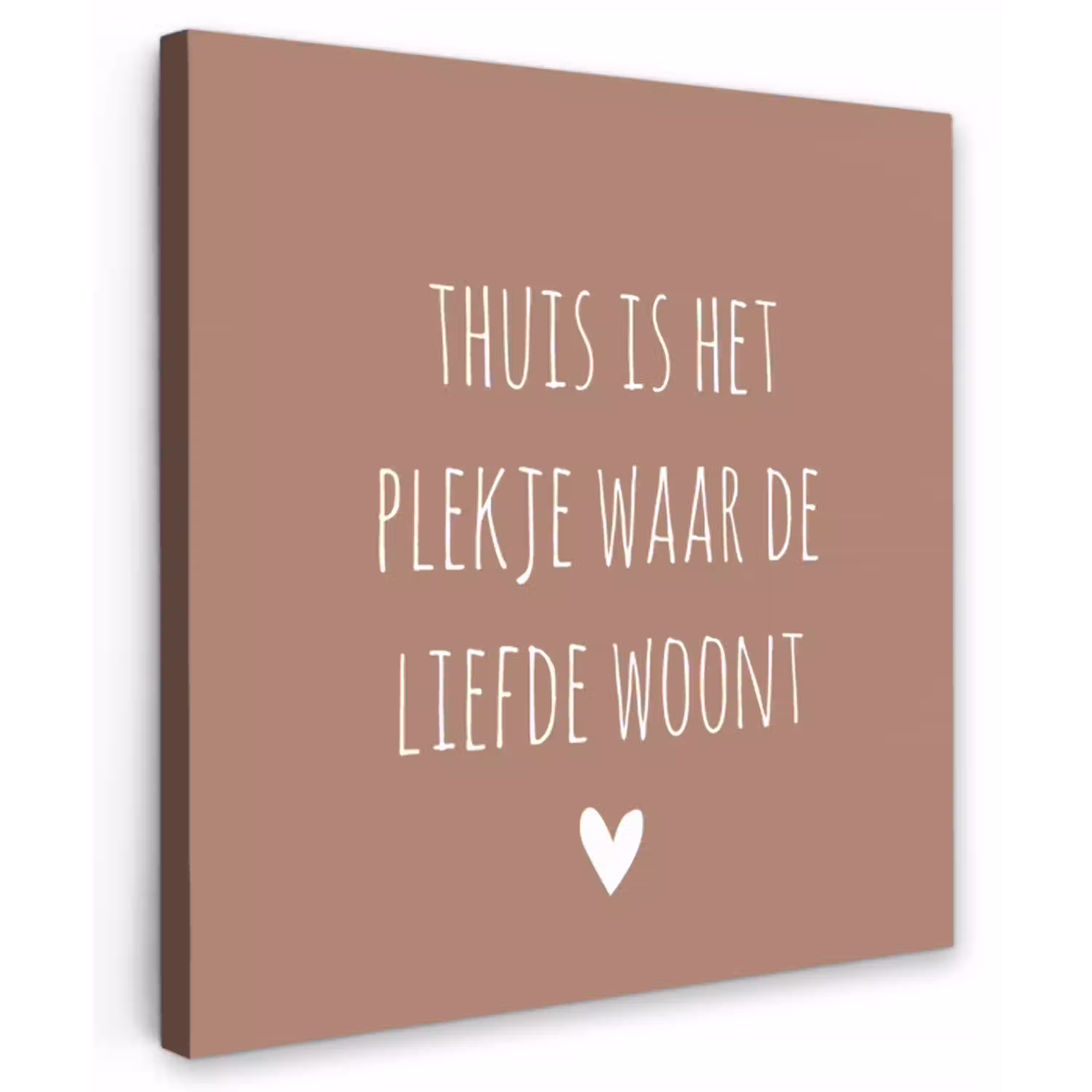 Thuis is het plekje waar de liefde woont - Quotes - Spreuken Tuinposter op houten frame 2 cm dik klein -3d