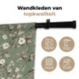 Botanisch - Vogels - Groen Wandkleed katoen klein 269 -sfeer2