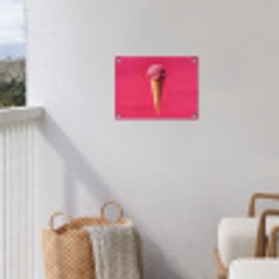 Schepijs - Roze - Hoorntje tuinposter los doek klein -sfeer8