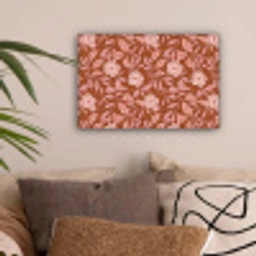 Patroon - Bladeren - Terracotta canvas 2cm klein 34 -sfeer1