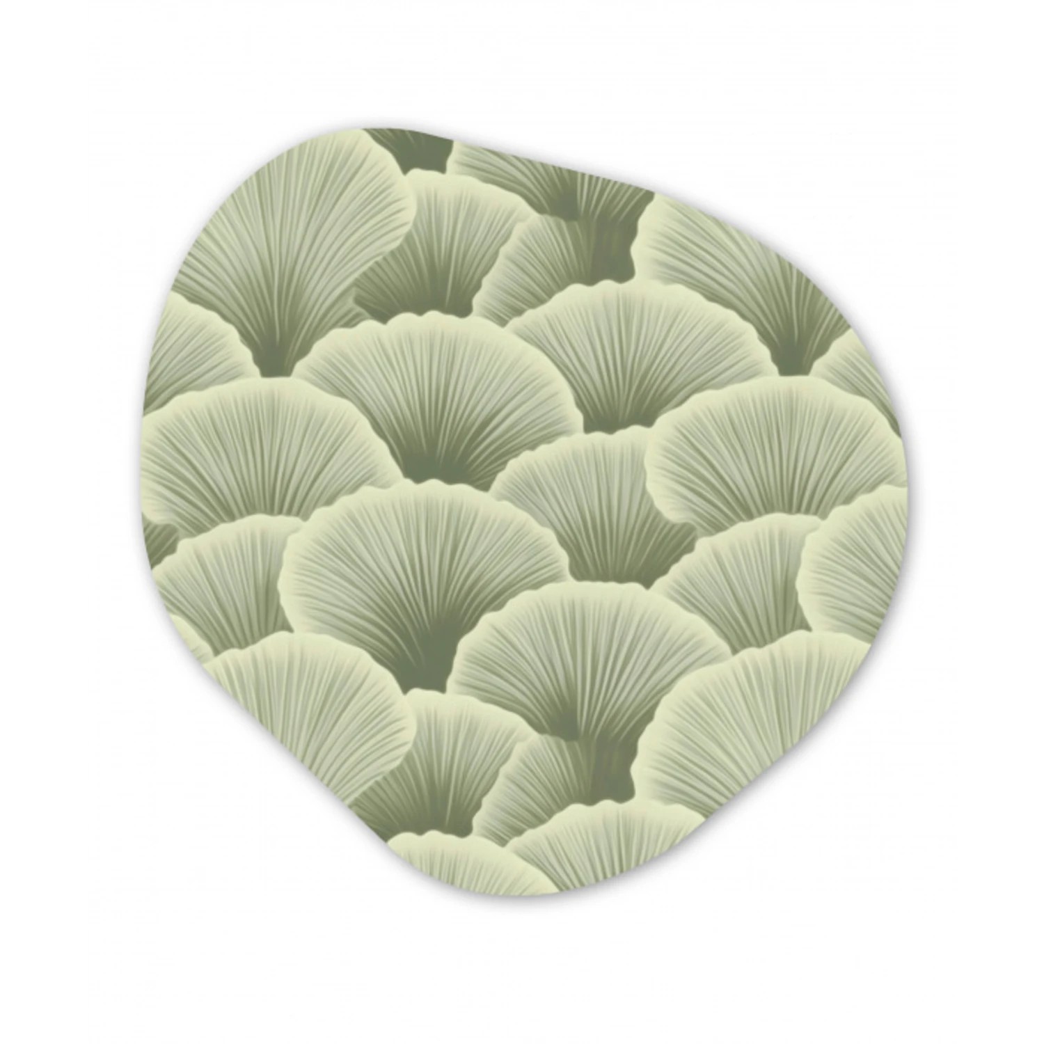 Waaier - Blad - Groen Wandcirkel Organisch Forex 3mm klein 629 -3d