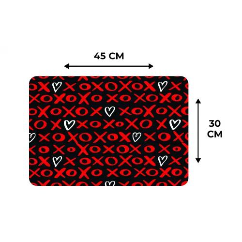 Zwart - Rood - Contrast - Liefde Placemat vinyl groot 368 -specs