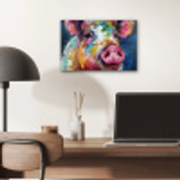 Varken - Olieverf - Dieren - Kunst aluminium wit klein -sfeer5