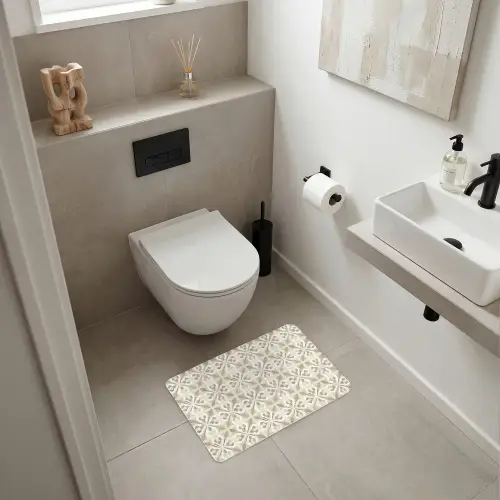 Tegel - Motief - Beige WCmat klein 1009 -sfeer1