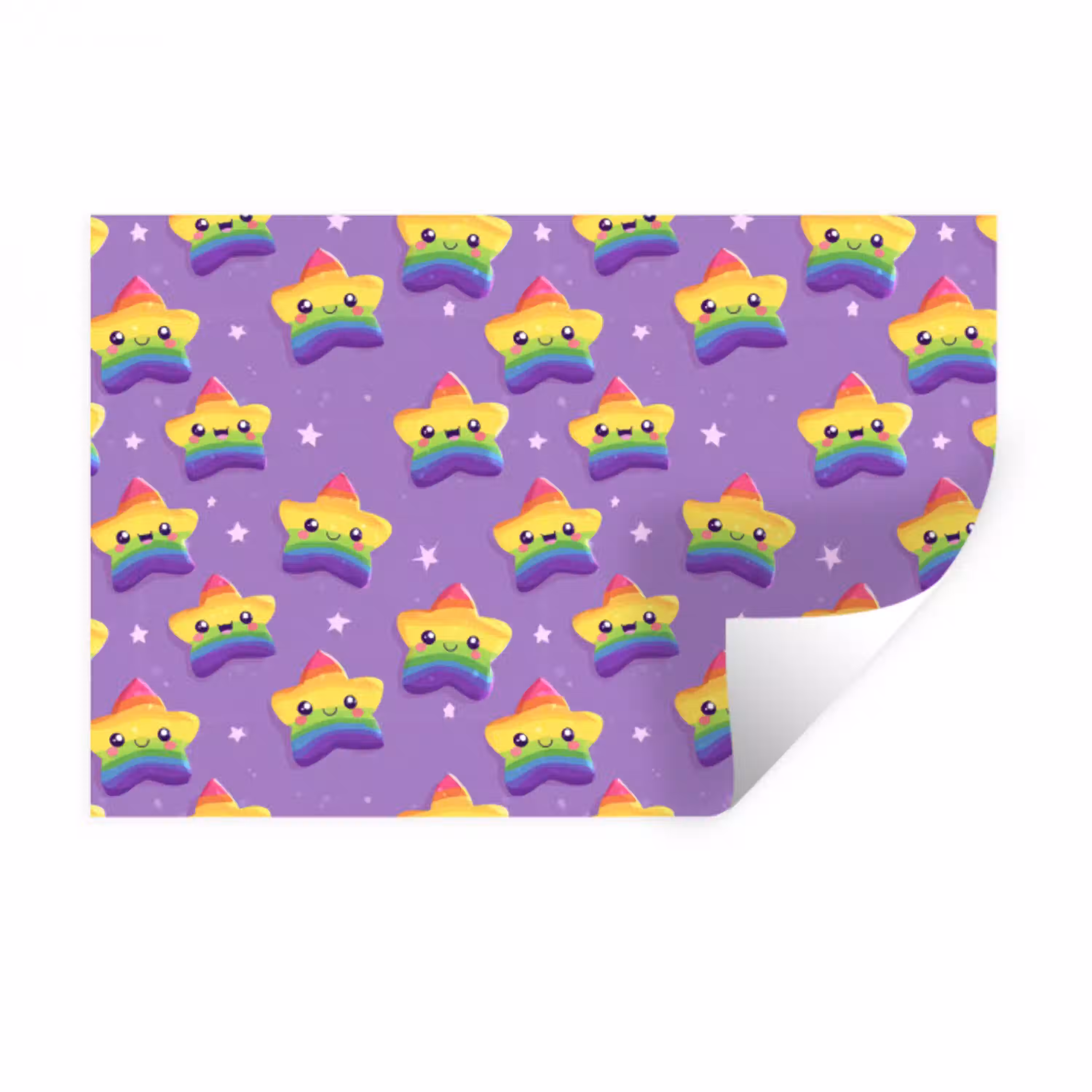 Sterren - Regenboog - Paars Muursticker klein 286 -3d