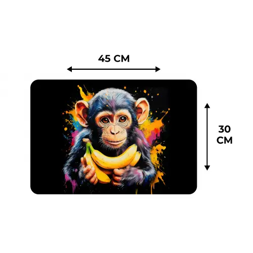 Aap - Graffiti - Kleurrijk - Bananen - Modern Placemat vinyl groot -specs