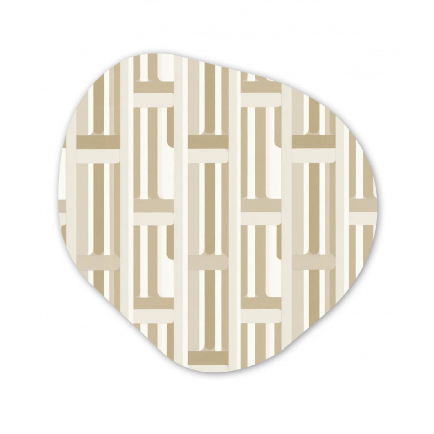 Modern - Geometrisch - Beige Wandcirkel Organisch Forex 3mm klein 629 -3d
