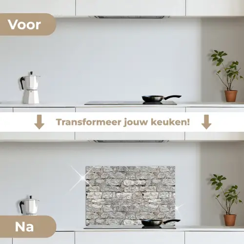 Natuurstenen - Muur - Afbrokkeling keuken achterwand spatscherm klein 900 -voor_na_NL