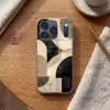 Abstract - Vormen - Modern - Beige Telefoonhoesje iPhone 17 Pro klein -sfeer1