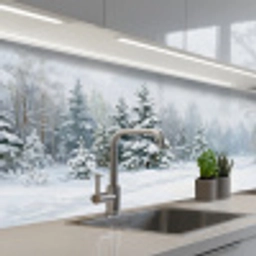 Bospad - Dennen - Sneeuw - Winter - Rustgevend keuken achterwand 2 middel -3d_schuin