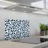 Grafisch - Bladmotief - Diepblauw keuken achterwand spatscherm klein 900 -3d_schuin