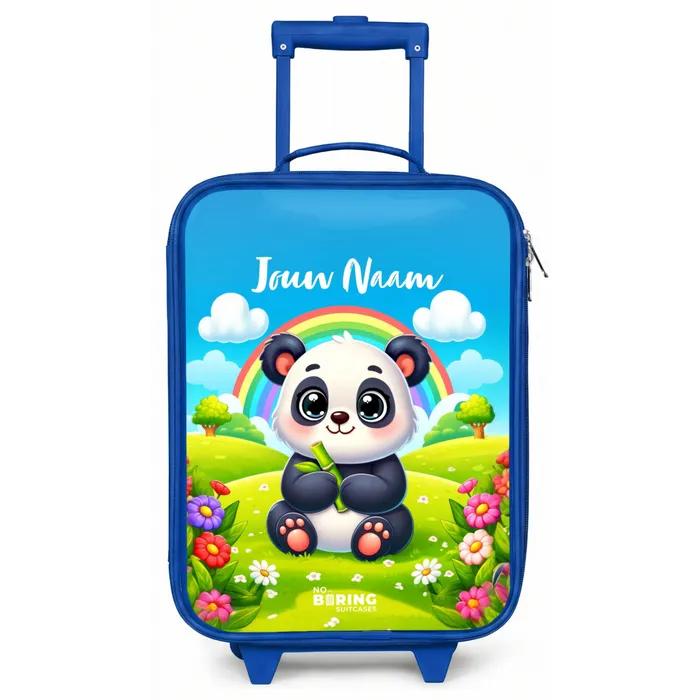 Pukkie Panda Kinderkoffer - Blauw klein -zz3dotto