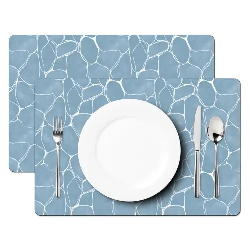 Organisch - Patroon - Blauw Placemat vinyl groot 368 -zzsfeer2_Kitchenyeah-website