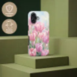 Tulpen - Veld - Lente - Roze Toughcase MagSafe Apple iPhone 17 klein -USP_PrintM_DE