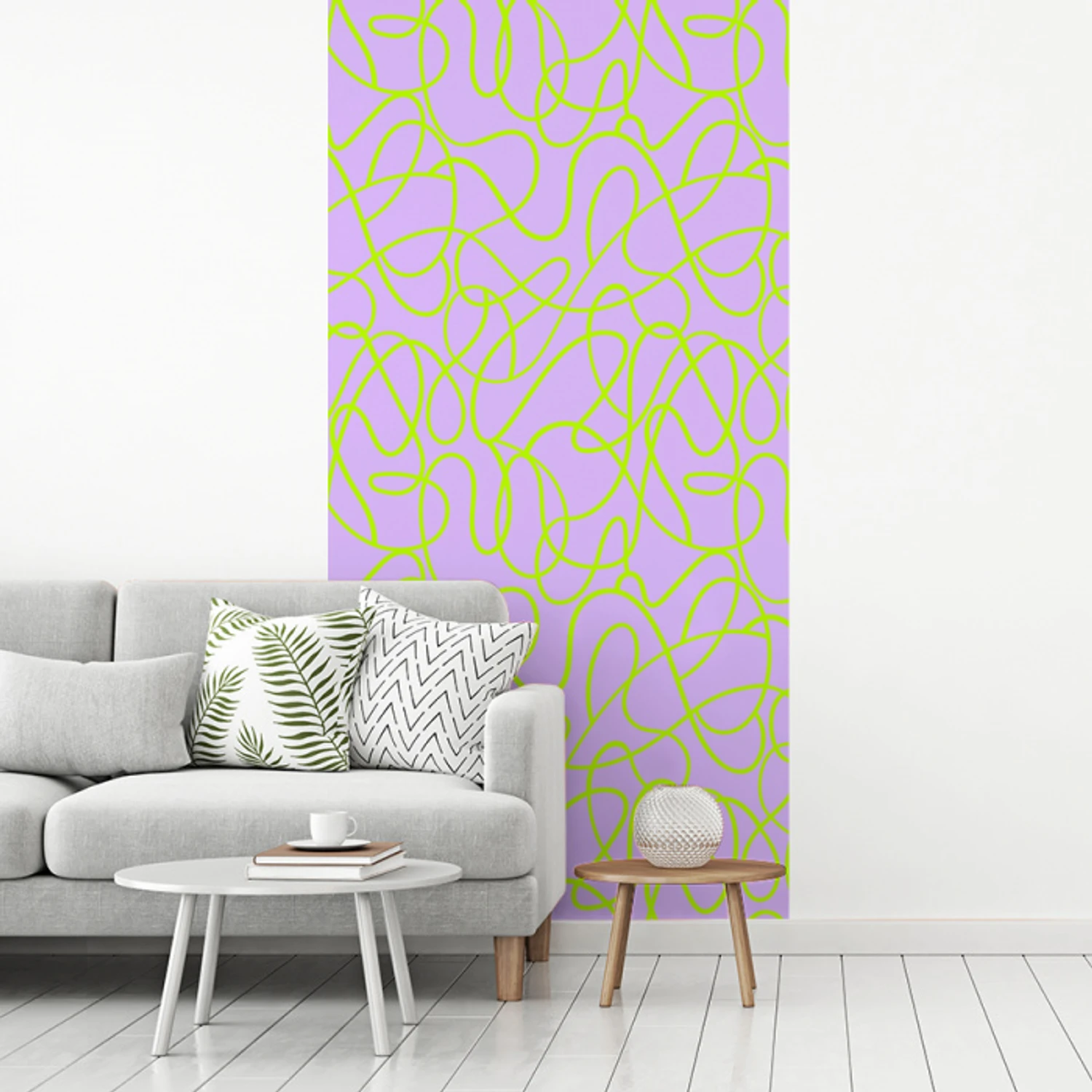 Abstract - Lila - Groen - Pastel fotobehang vinyl groot 64 -woonkamer