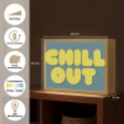 Chill out - Geel - Blauw Light Box met batterij (Wandlamp) middel -USP_websiteoverzichtDE