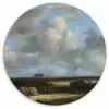 Gezicht op Haarlem met bleekvelden - Schilderij van Jacob van Ruisdael Wandcirkel kunststof plaat 5mm dik klein -3d