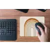Minimalistisch - Boog - Lijnen - Beige muismat rubber klein -toetsenbord