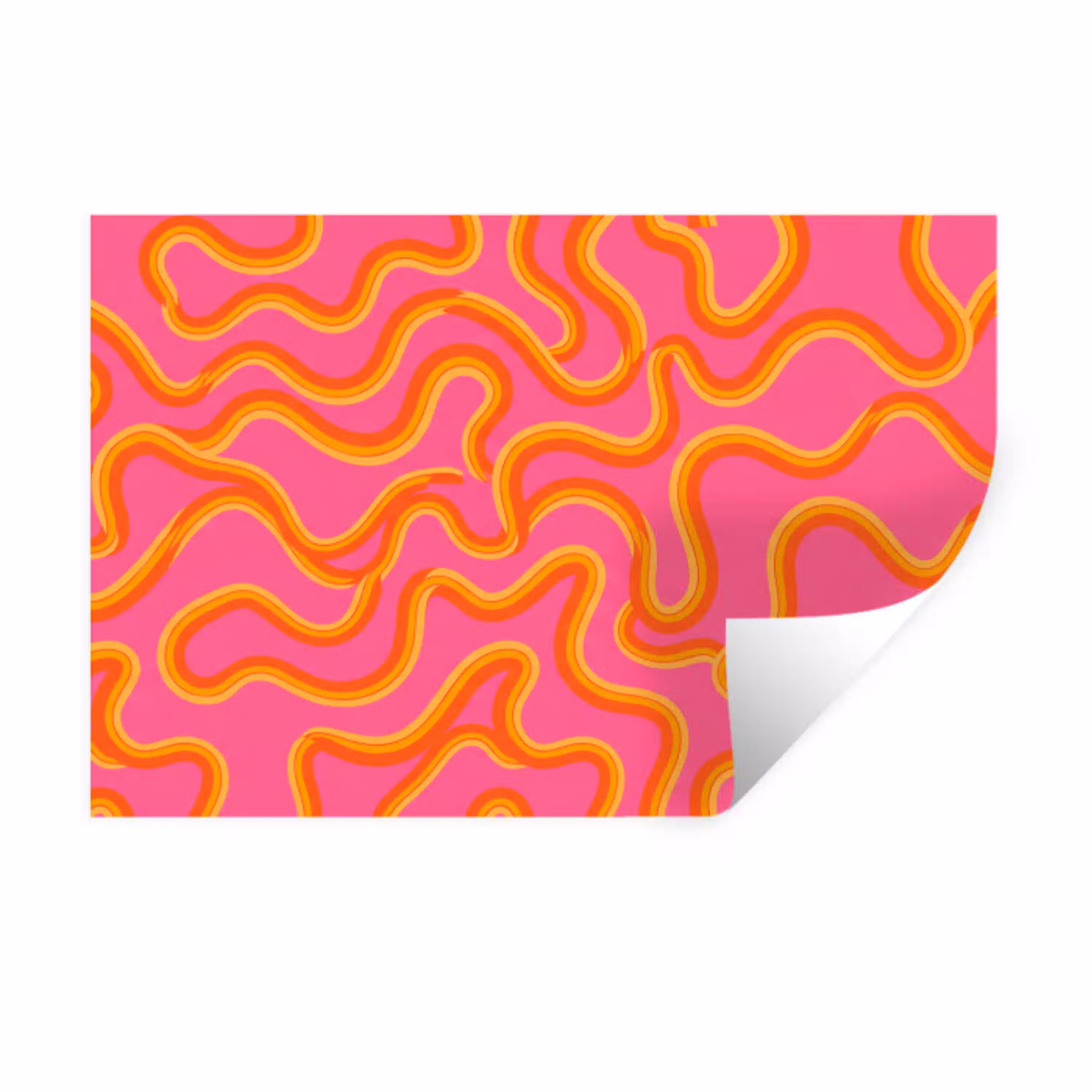 Abstract - Golvende lijnen - Modern - Kleurrijk Muursticker klein -3d