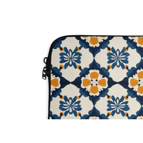 Klassiek - Geometrisch - Blauw laptophoes neopreen klein 279 -detail