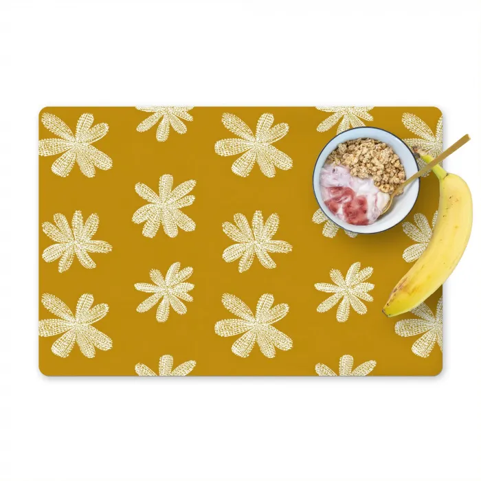 Bloem - Speels - Okergeel Placemat vinyl groot 368 -zzzproduct_Kitchenyeah-website