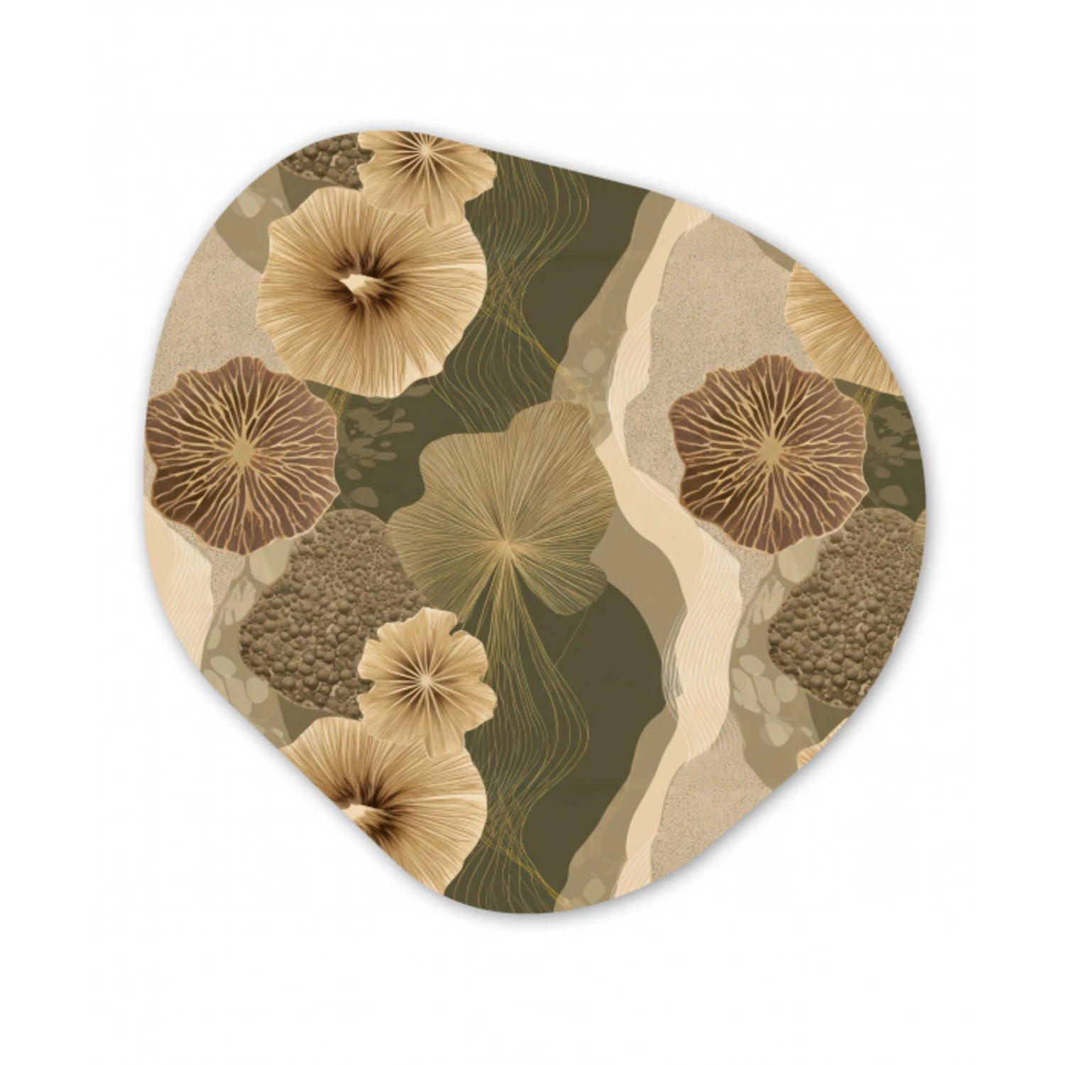 Abstract - Modern - Groen Wandcirkel Organisch Aluminium middel 851 -3d
