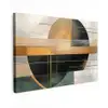 Abstract - Goud - Brons - Groen - Vormen - Modern canvas 2cm klein -z3d