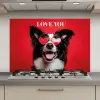 Hond - Hartjesbril - Loveyou - Rood keuken achterwand spatscherm klein -3d_website
