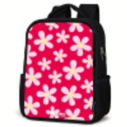 Madeliefjesmania hotpink Rugzak - Zwart middel -schuin