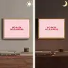 No rain no flowers - Minimalistisch - Roze - Bloem Light Box met batterij (Wandlamp) middel -sfeer3