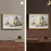 Stilleven - Wit - Kaarsen - Rustiek - Natuur Light Box met batterij (Wandlamp) middel -sfeer3