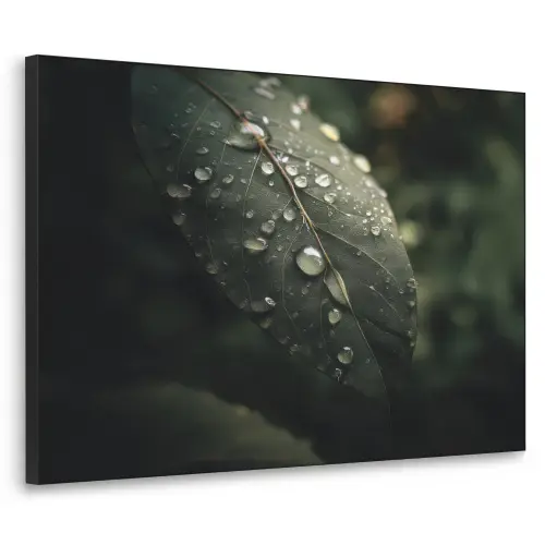 Blad - Groen - Nerven - Regendruppels Textielframe - compleet frame klein -3d