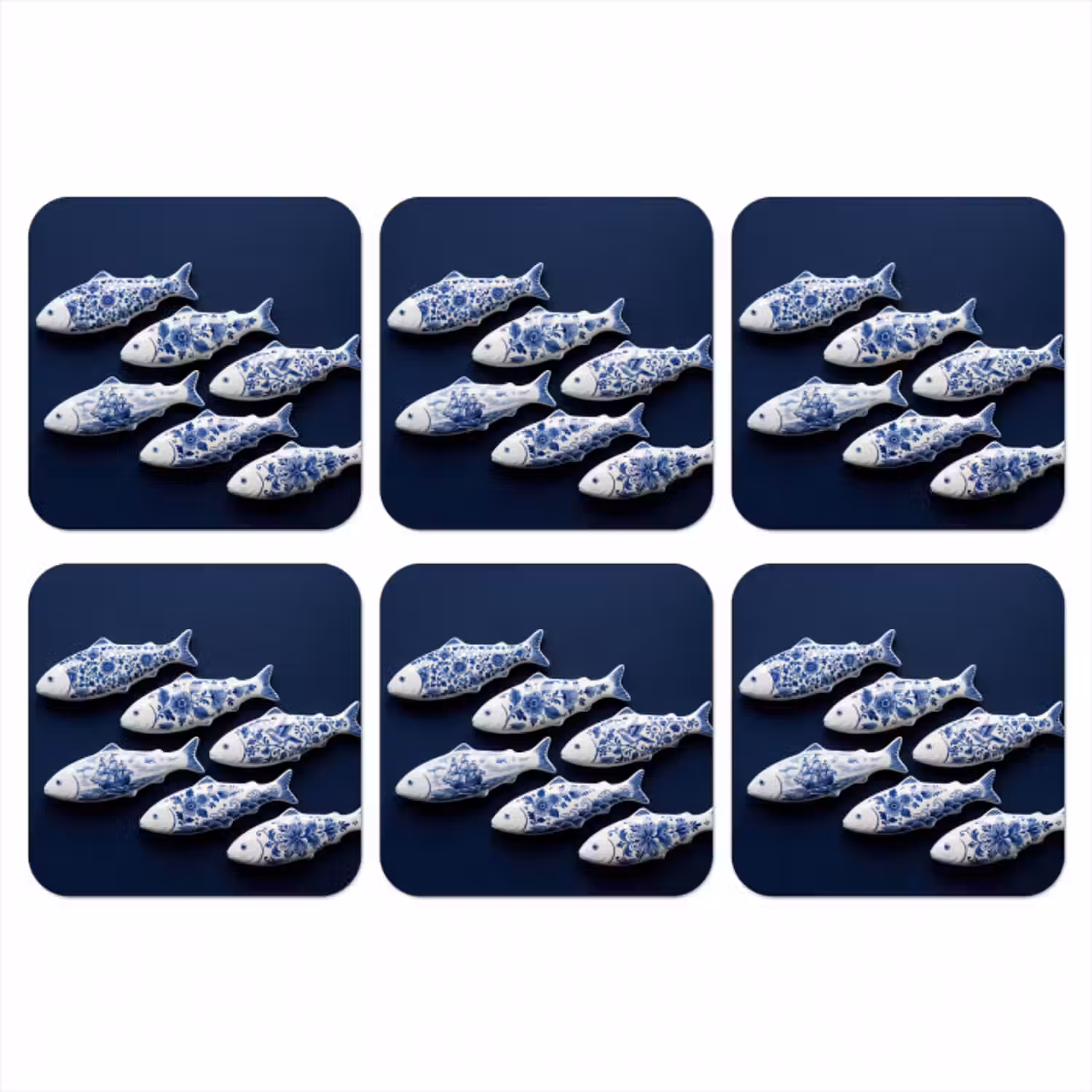Untersetzer​ - Fisch - Delfter Porzellan - Keramiken
