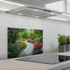 Park - Bloemen - Tuin keuken achterwand spatscherm klein -3d_schuin