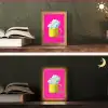 Mok - Wolken - Roze - Minimalitisch Light Box met kabel (Tafellamp) klein -sfeer3
