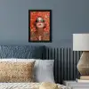 Vrouw - Kleurrijk - Dierenprint - Bloemen fotolijst zwart zonder passe partout klein -sfeer3