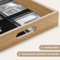 Kat - Koffie - Brood - Zwart Dienblad Rechthoek middel -USP_HandgreepNL