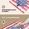 Koraal - Verfstructuur - Rood - Blauw Inductie beschemer met haakjes middel -ky-schoon-nl