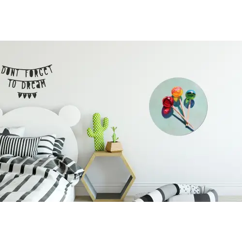 Lollys - Schaduw - Drie - Blauw Wandcirkel aluminium klein -kinderkamer